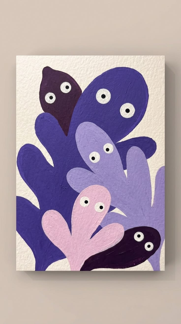 Abstract purple characters poster illustration